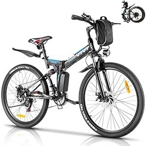 Vivi M026TGB Electric Bike 26″ Electric Bike for Adults, Peak 750W Folding Electric Mountain Bike, 48V Removable Battery Ebike, 21 Speed Ebike, Top 22 Mph, Up to 50 Miles, SGS Certified to UL2849