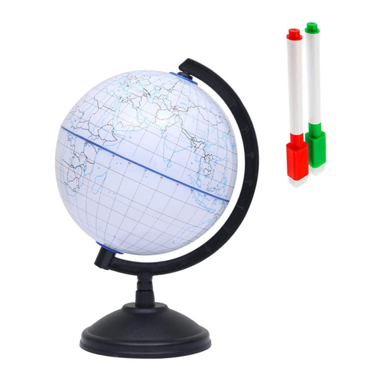 LIOOBO 2pcs DIY Color Your Own Unfinished World Globe for Educational Craft Kit with Markers Reusable Fun Learning Activity for Exploring Geography and Cultures