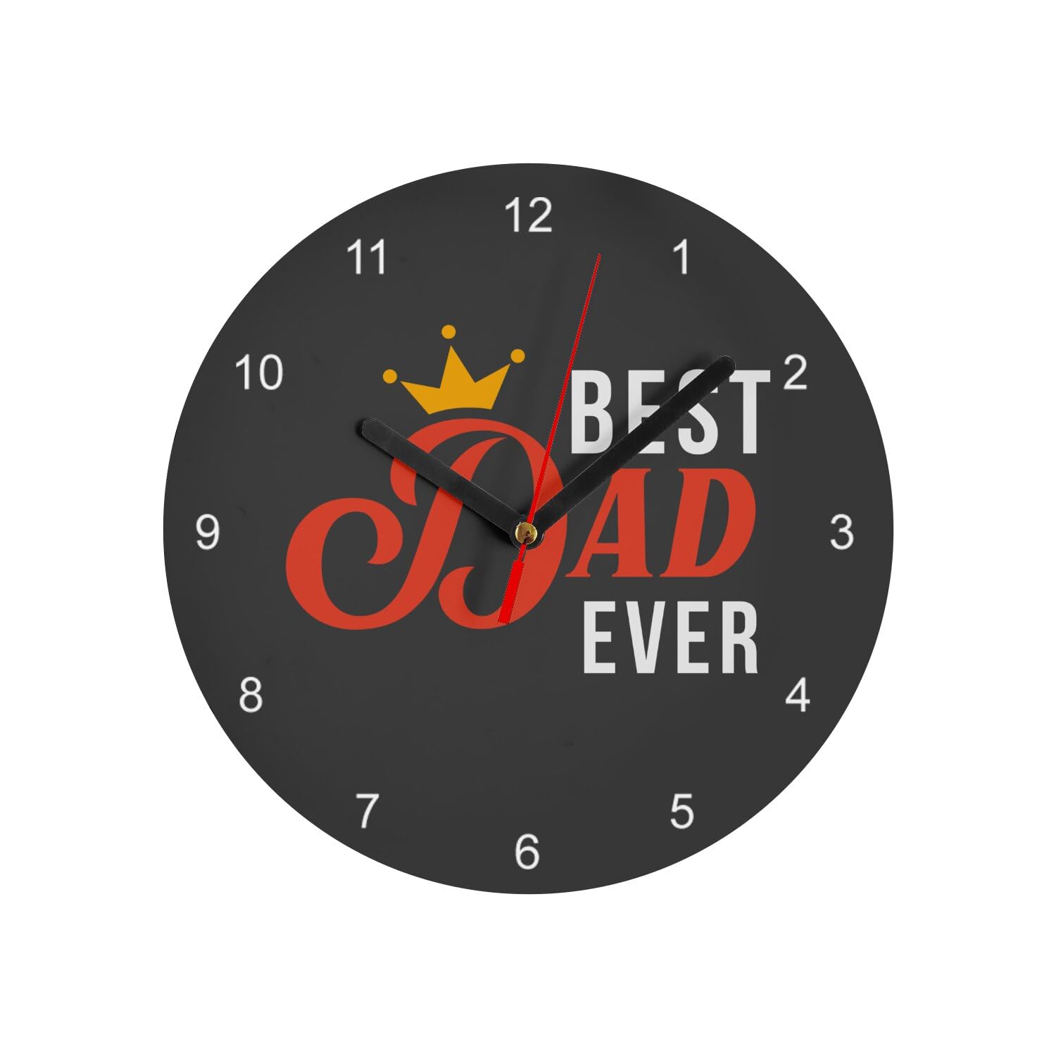 Horloge murale en verre de haute qualité design couronne roi noir de 20cm