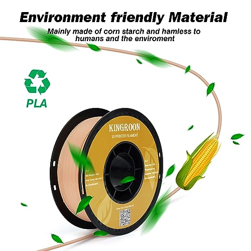 Image of Kingroon PLA 3D Printer Filament,10 Rolls, Dimensional Accuracy + /- 0.03 mm, 10kg Spool(22lbs),1.75 mm,Skin