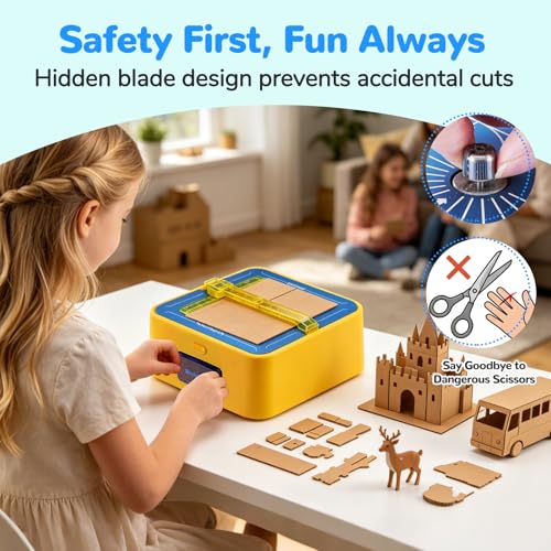 Image of | Kid Safe Cardboard Cutter - Upgraded Version | with Enhanced Accessories, No Sharp Edge DIY STEM Art Tool for Cardboard Building, Homeschool & Upcycling Projects