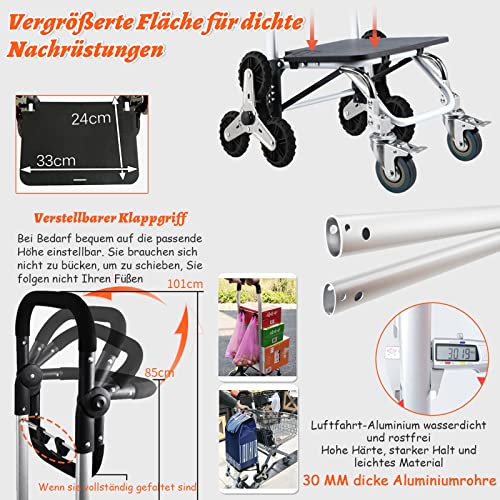 Faltbarer Einkaufstrolley für Senioren – Wasserdichter 8/4-Räder, Treppensteiger, große Kapazität, Lebensmittelwagen, leicht und einfach zu bedienen, perfekt zum Einkaufen – Bild 4