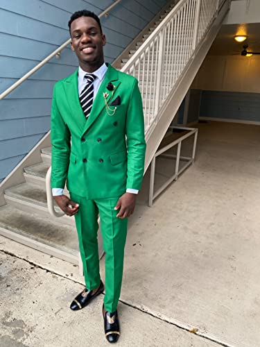 Men's Double Breasted Suit Blazer Slim Fit Casual Sports Coat for Wedding Peak Lapel Business Suit Blazer(1 Jacket)3