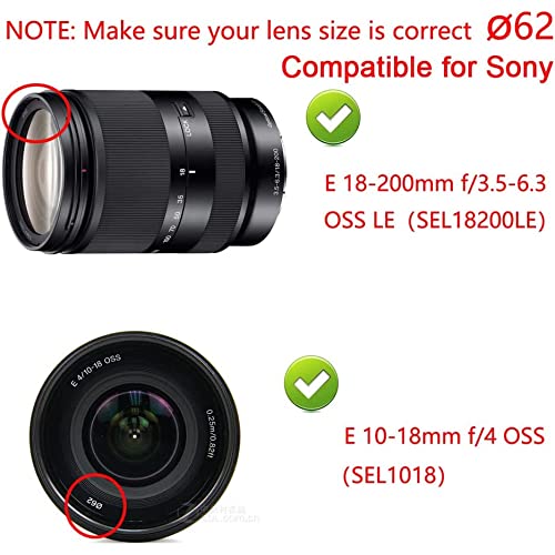 Image of MOSTOS - 62mm UV Filter for Sony E 10-18mm f4 OSS,E PZ 10-20mm f /4 G (SELP1020G),E 18-200mm f /3.5-6.3 OSS LE (SEL18200LE) & Lenses with 62mm Filter Thread