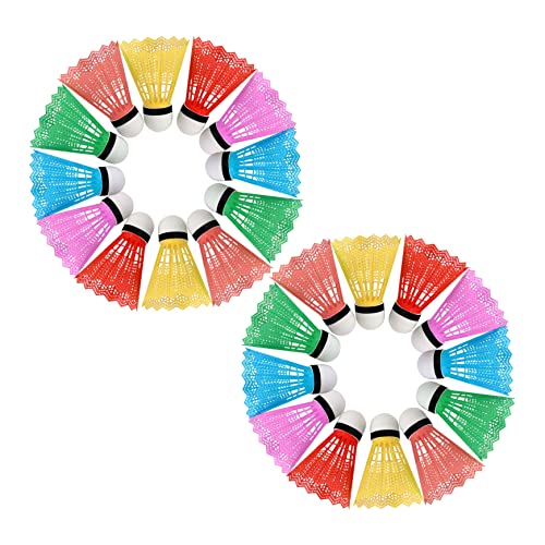 Gogogmee 1set Colorful Plastic Shuttlecock Lightweight Badminton Balls for Fun Outdoor Activity Random Colors Random Color 24pcs
