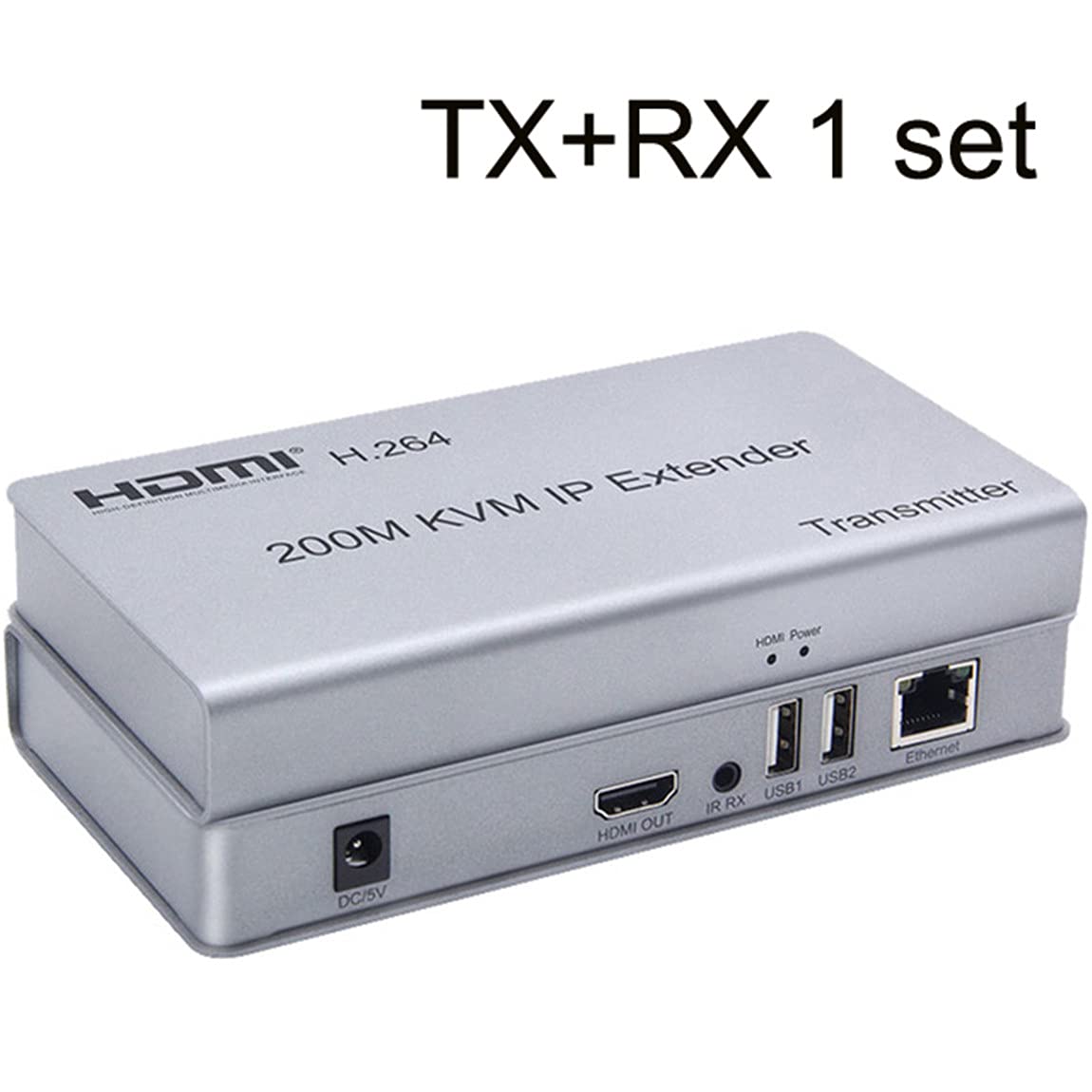 Extender IP HDMI KVM 200M over IP RJ45 Ethernet CAT6 6A Trasmettitore Ricevitore 1TX a 20RX e connessione a cascata Tastiera USB Mouse su UTP/STP H.264 (TX+RX)