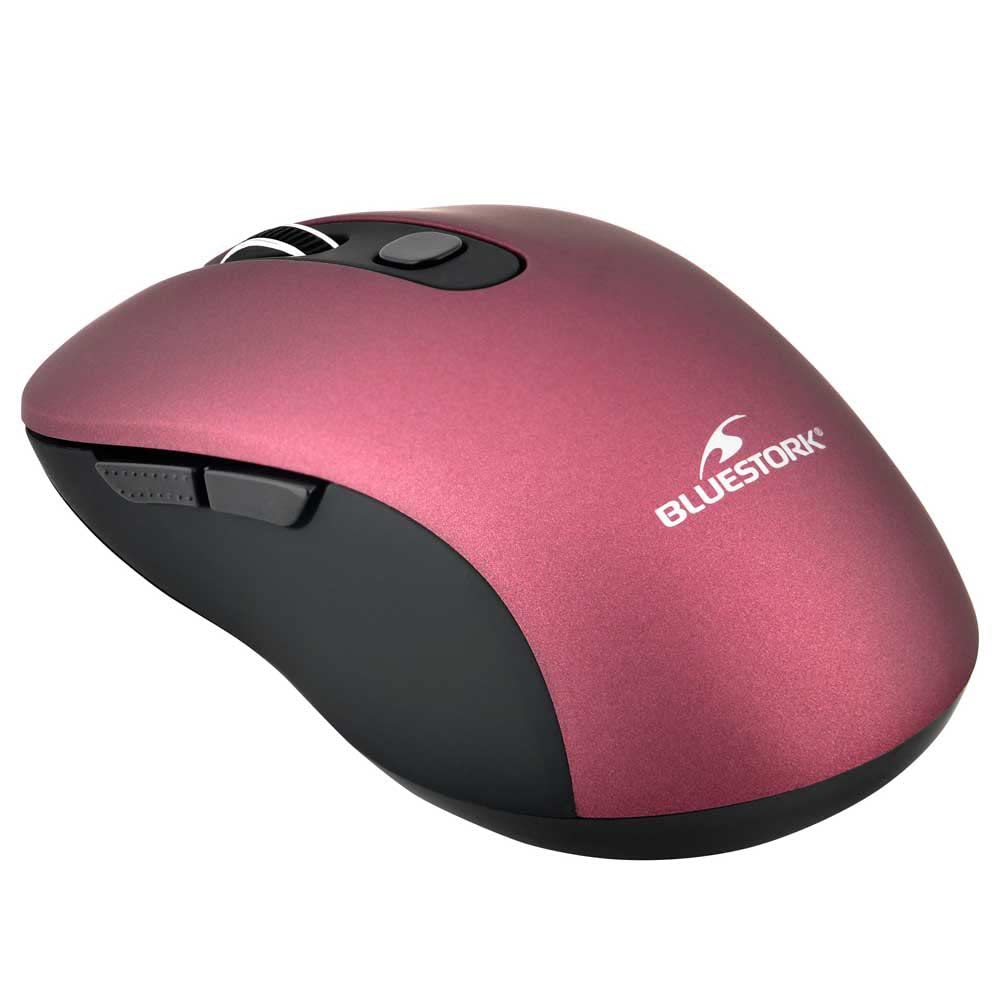 Bluestork Wireless Mouse 6 Buttons Metal Red - 2.4GHz - Up to 1600Dpi - Compatible with Windows and Mac (Purple)