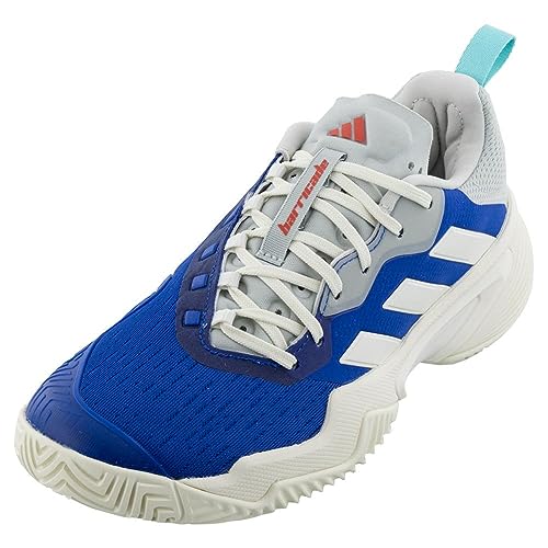 adidas Women's Barricade Tennis Sneaker, Team Royal Blue/Off White/Bright Red, 10.5