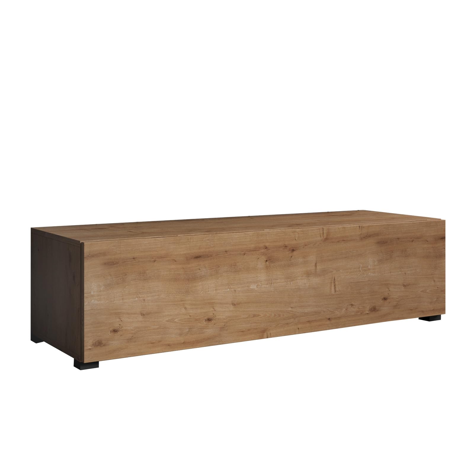 MB Muebles Bonitos | Mueble TV bajo con Patas Aitana M1 para Salón Moderno | Mueble Modular | Puerta de PVC Alto Brillo | Estructura Melamina Mate | Color Roble | 120x32x40 cm