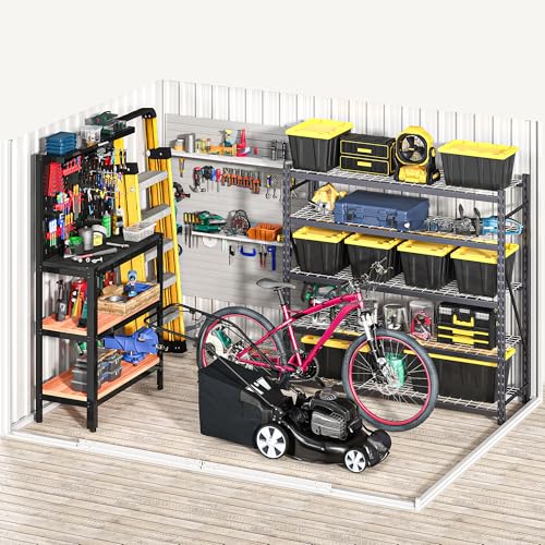 Image of DWVO 7x5 ft Outdoor Storage Shed, Metal Waterproof w /Lockable Door - White | Heavy-Duty Steel with Vents, for Bicycles, Tools, Lawnmower, Backyard, Patio, Garden