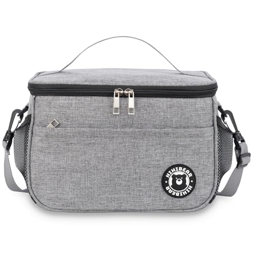 HIHIBEAR Bolsa Termica Porta Alimentos 6.4L / 9L, Bolsa Comida Trabajo, Lunch Bag, Bolsa Isotermica Porta Alimentos Oficina Viaje Picnic