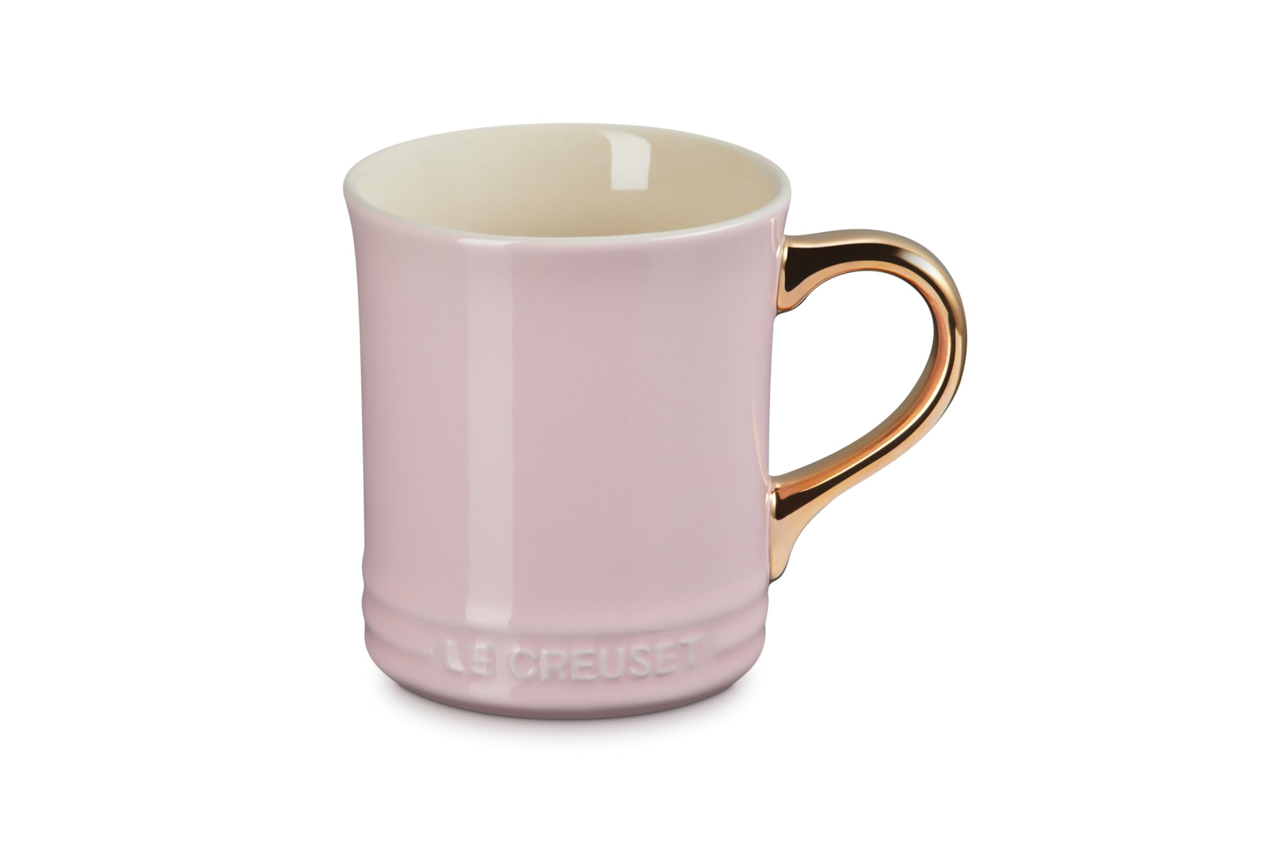 LE CREUSET Vancouver Mug avec poignée métallique dorée, 414 ml, mousseline de soie, rose