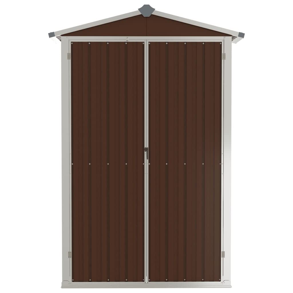 vidaXL Capanno da Giardino Marrone 116x45x175 cm in Acciaio Zincato