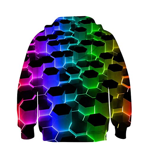 Aideaone Children Hoodies Boys Girls Hoody 3D Colorful Geometric Pullover Hooded Sweatshirt Cool Jacket For 12-13 Years #TOP4