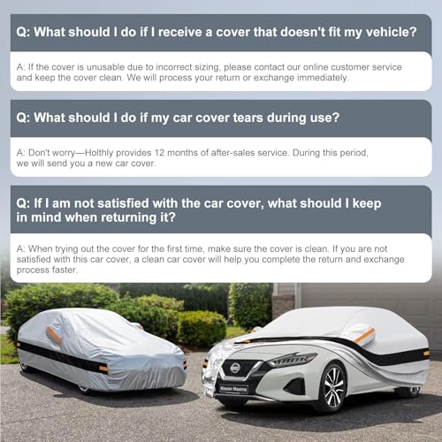 Image of 10 Layers Car Cover Custom Fit for Nissan Maxima (1988-2026), Waterproof All Weather for Automobiles, Outdoor Full Cover Sun Dust Rain Protection with Cotton. Silver