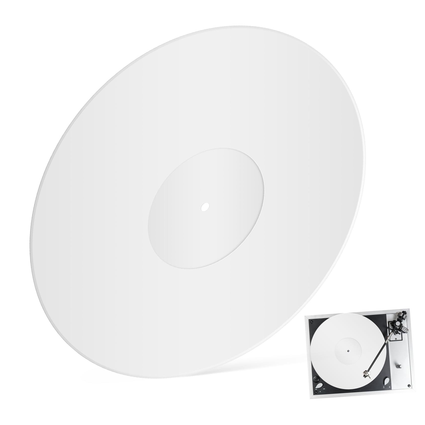 TOYANDONA Alfombrilla de Color Claro Acrílica de 12 Pulgadas para Tocadiscos Que Reduce Vibraciones y Mejora la Calidad de Sonido para Reproductores de Vinilo