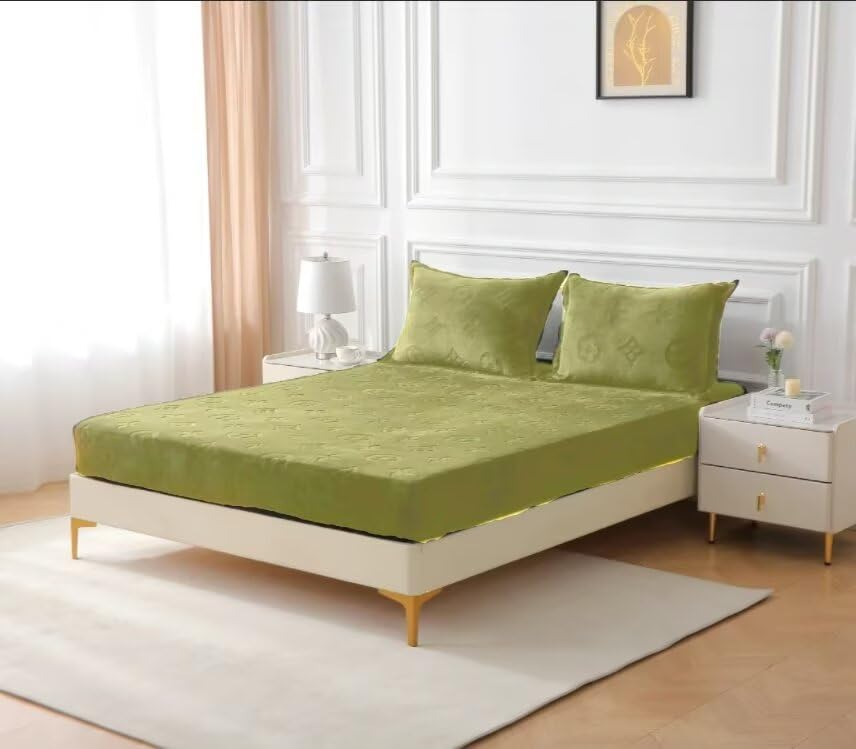 Milk Velvet Sheet 3-Piece Set(Include 1 Fitted Sheet &amp; 2 Pillowcases)-Truly Soft Milk Fluff Fitted Sheet