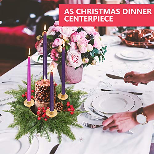 Rocinha Christmas Advent Wreath Candle Holder, Red Berry Advent Candle Holder Centerpiece - Advent Decorations Gift For Holiday Tradition #TOP5