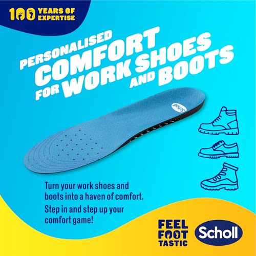 Scholl GelActiv Work Insoles for Men, All Day Comfort at Work, Shock Absorption and Comfort Cushioning with GelWave Technology, UK Size 7-12 - Image 2