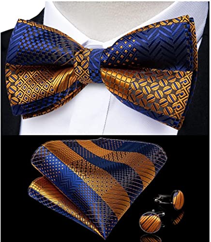 Conjunto de hombre pajarita, fajín y pañuelo de seda miniatura 4