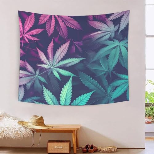 Tapisserie murale feuilles de palme 3D en tissu pour salon 180x230cm