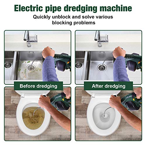 Drain Auger, Automatic Plumbing Snake, 25Ft(7.6m), 20-Volt MAX Li-Ion, Perfect Cordless Drain Clog Remover, Power Tool for 3/4" to 3" Pipes, Replaceable Flexible Shaft - MTW700B - Thumbnail 4
