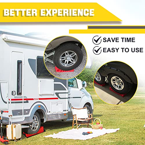 Yiyitools QP-1-006 2 Pack Rv Leveling Blocks Ramp Kit,Travel Trailer Leveling Blocks,Including 2 Curved Levelers,2 Chocks And 2 Anti-Slip Mats,Up To 35,000 Lbs,Non-Slip Design thumb #3