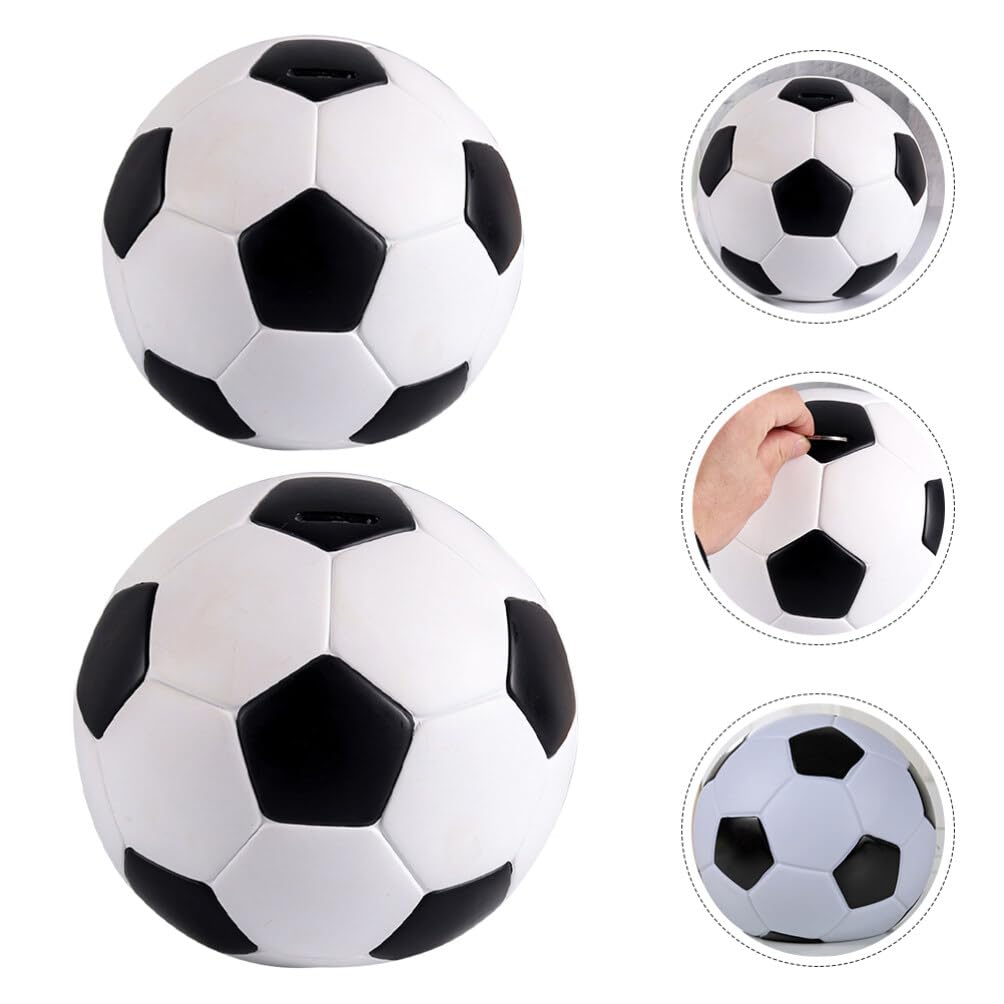TOYANDONA 2pezzi Salvadanaio da Calcio Salvadanaio Decorativo Forma di Pallone da Calcio per Ragazzi e Ragazzo Ragazza Ragazza Decorazione per Camera da Letto e Scrivania