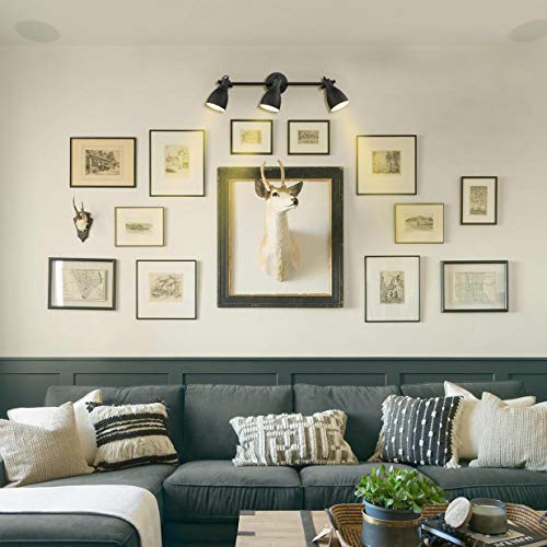 Yubole Industrial Wall Sconce Matte Black 3-Light Track Lighting Wall Mount Or Ceiling Tracking Lights Metal Vanity Lighting #TOP7