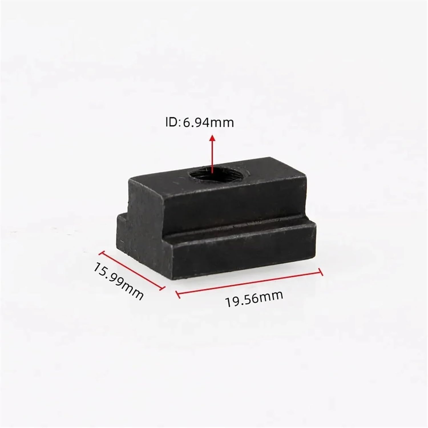 Black Tapped Through T-Slot Nut, M8 Grade 10.9 Carbon Steel Table Slot (Pack of 5)