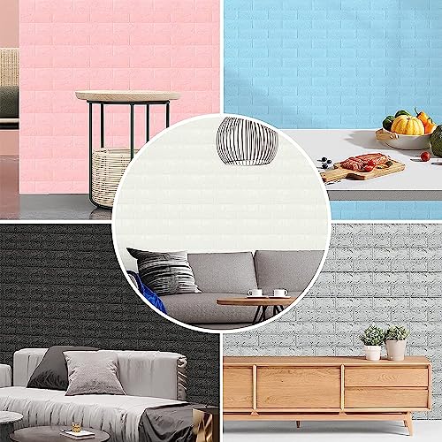 Image of Barebeauty 3D Wall Panel Wallpaper, Self Adhesive PE Foam Brick Sticker, Waterproof Peel & Stick Wall Covering for Home, Bedroom & Living Room Decor, 70 x 77 cm (Pack of 2, 11.6 Sq. Ft. Approx)