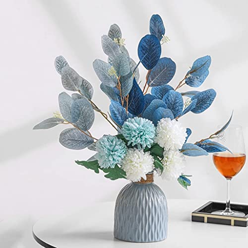 Idée cadeau vase bleu et fausses fleurs modernes pour la maison