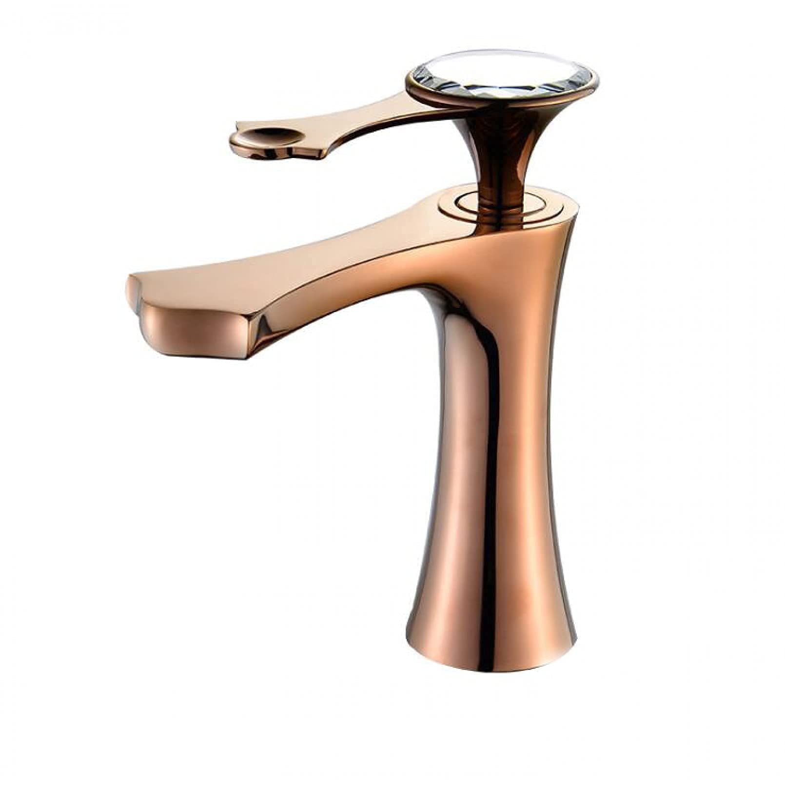 Rubinetti da Cucina per lavello ， Rubinetto per Bagno Rubinetto per lavabo in Ottone Oro Rosa Foro Singolo rialzato sopra Il bancone Rubinetto per Bagno Caldo e Freddo, Oro Rosa 1 Comfortable