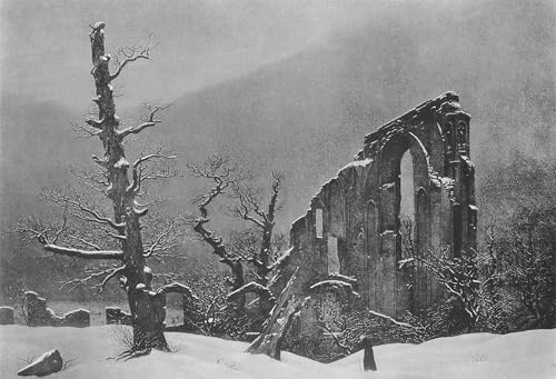 Tableaux Graffiti Art Caspar David Friedrich poster impression paysage d'hiver 60x90cm
