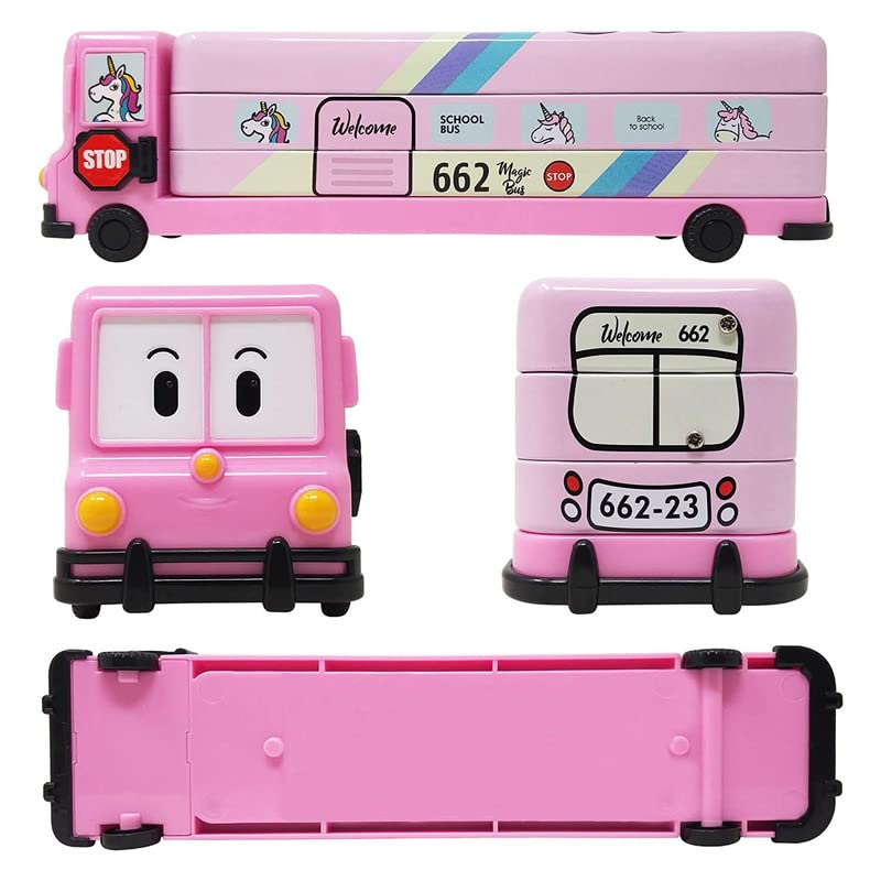 Image of Crackles Space Or Unicorn Printed Plastic Pencil Box with Moving Tyres and Sharpner for Boys /Girls Perfect and Childern Gifting,Multicolor