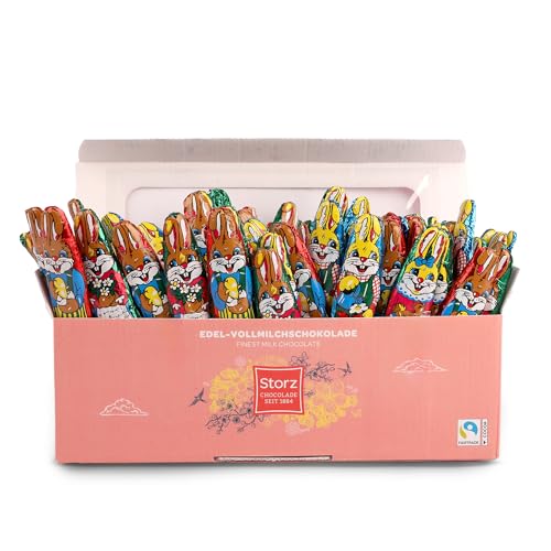 Storz Schoko Osterhasen Vorteilspack 140 Stück à 5 5g Schokolade einzeln verpackte Osterhase Schokolade Ideal für Schulen Kitas & Ostergeschenke