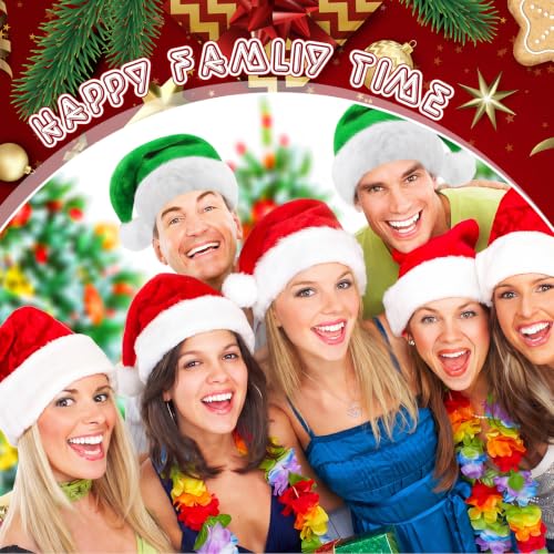 Image of Vicenpal 20 Pcs Santa Hats Bulk for Adults, Red and Green, Classic