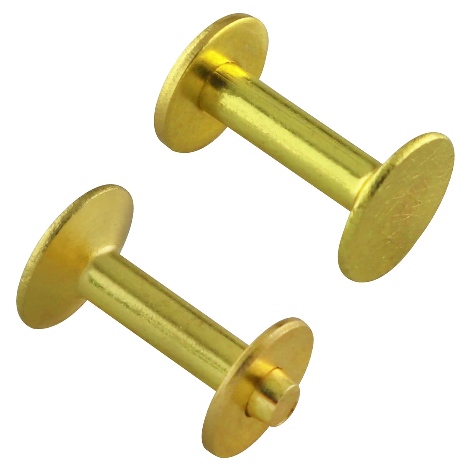 ZZLZX 30PCS 14mm Brass Rivet Set Rivets and Burrs Washers Leather Rivet Fastener for Belts, Wallets, Necklaces, Collars, Leather Craft Supplies