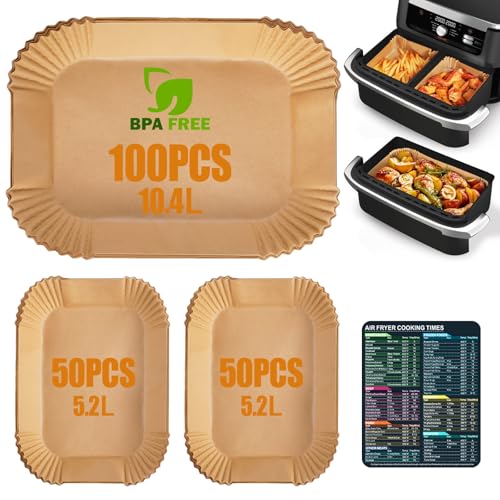 200 Piezas Papel Freidora Aire, Papel para Air Fryer Cosori Dual Blaze TwinFry 10 L/Ninja Air Fryer...