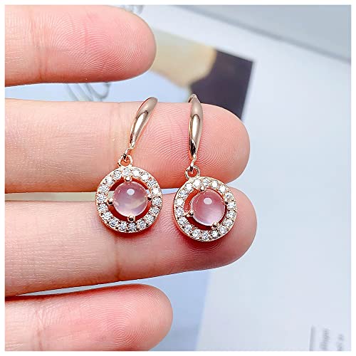 Boucles d'oreilles cristal rose argent or le cadeau de bijoux rond parfait pour femme