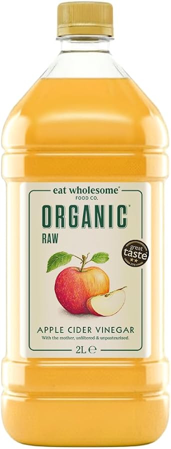 Eat Wholesome Organic Apple Cider Vinegar, 2L - Raw, Unpasteurised, Unfiltered, Award-Winning, With The Mother, Vegan