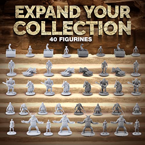 Path Gaming 40 Miniatur-Monster-Fantasy-Tisch-RPG-Figuren für Dungeons and Dragons, Pathfinder-Rollenspiele. 28 mm skalierte Miniaturen, 10 einzigartige Designs, unlackiert, ideal für D&D/DND