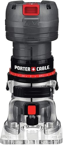 PORTER-CABLE Router, 4.5 amperios, velocidad única 31,000 RPM, recorta laminado de 1/4 de pulgada, con cable (PCE6430)