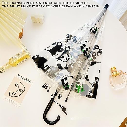 Image of Kraptick Transparent Printed Umbrella for Kids, Stylish & Cute Child Safe Umbrella for Rain, Automatic Water-Proof Umbrellas for Children's /Boys /Girls /Kids (MFP /1112-V)