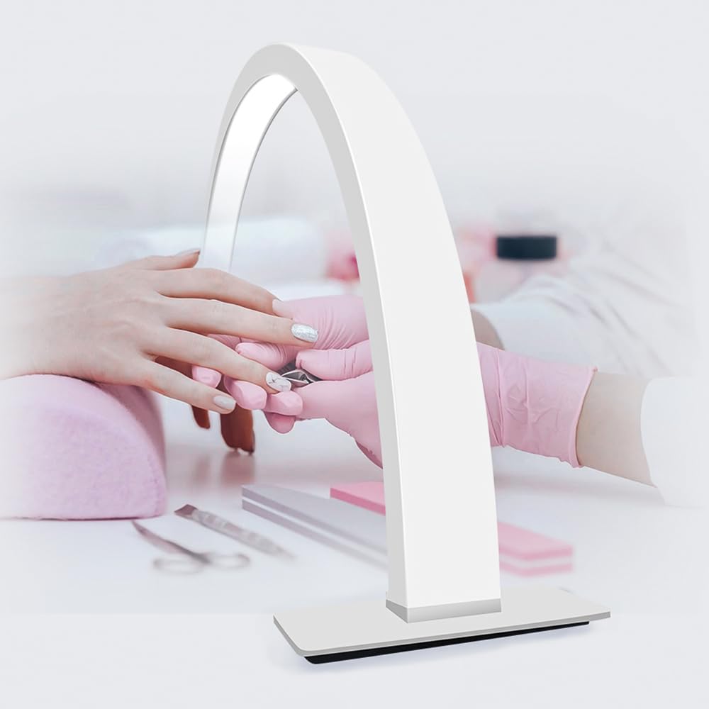 Andoer Lampada Da Tavolo A Led Da 56 Cm/22 Pollici A Forma Di Mezzaluna Luce Video Led Dimmerabile Regolabile Per La Lettura Streaming Live Registrazione Video Vlogging Manicure Salone Di Bellezza