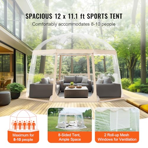 VEVOR Sports Tent, 8 to 10 People, Instant Pop Up Tent Shelter Weatherproof Pod, Outdoor Bubble Clear View Tent, Climate Canopy Shelter for Soccer, Football, Softball and Other Sporting Events and Parades - Image 7