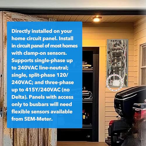 Image of Smart Home Energy Monitor with 8 50A Circuit Level Sensors, Measure Power Usage in Real-Time, History with App (8 50A Circuit Level Sensors) - Compatible with Home Assistant
