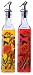 Olive Oil and Vinegar Dispenser - Oil and Vinegar Bottles Dutch Chrysanthemum Design- 2 Pack 16 Oz Cruets