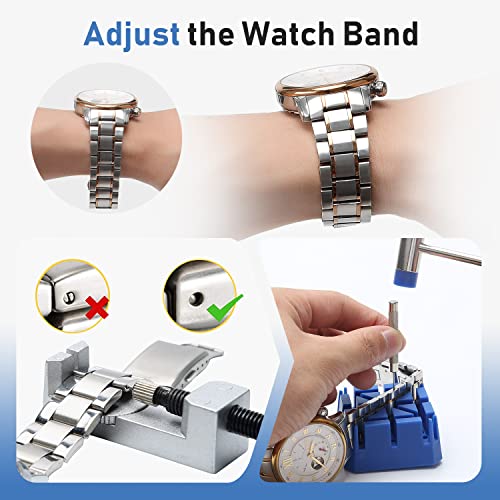 Image of Kingsdun Watch Repair Kit, Professional 208Pcs Watch Battery Replacement Tool Watchband Link & Back Remover, Spring Bar Tool Kit with Carrying Case & Instruction Manual (Blue)