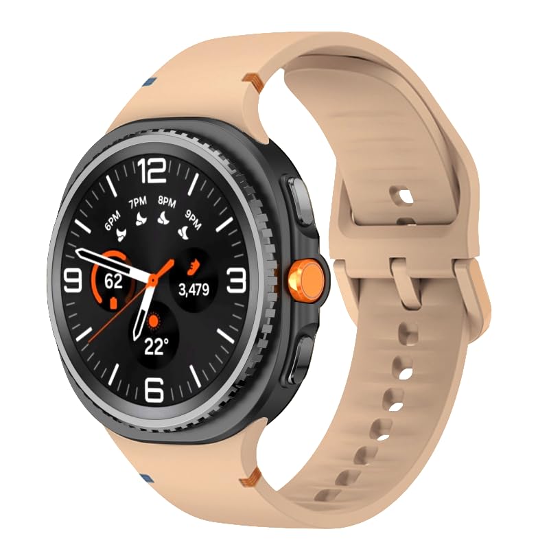 Image of YODI Strap Bands Compatible With Samsung Galaxy Watch 8 40mm 44mm /Watch 8 Classic 46mm Band,silicone strap with stitching Design Wristband for Galaxy Watch 8 /8 Classic Small /Large Size
